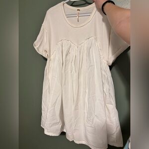 Free People Off-white Babydoll Mini Dress